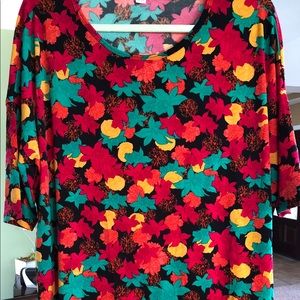 NWT LuLaRoe M Irma red orange yellow floral
